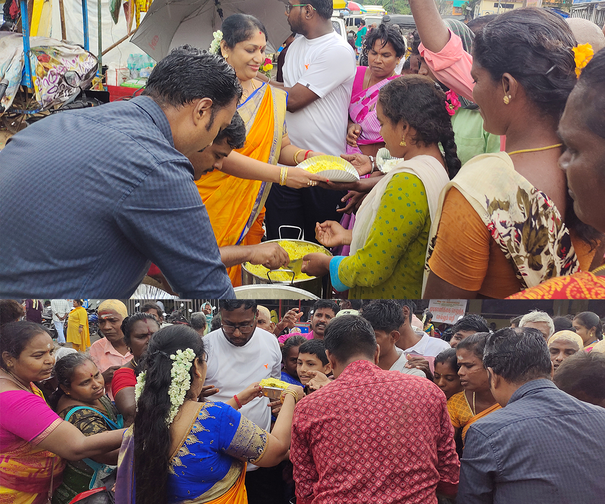 Annadhanam event serving food